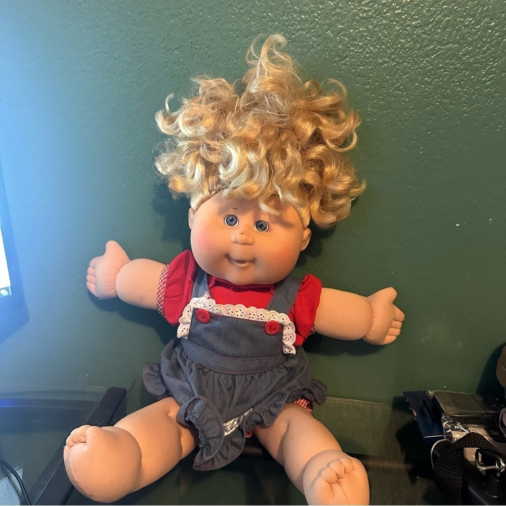 Cream and Red Doll with Curly Hair and Accessories